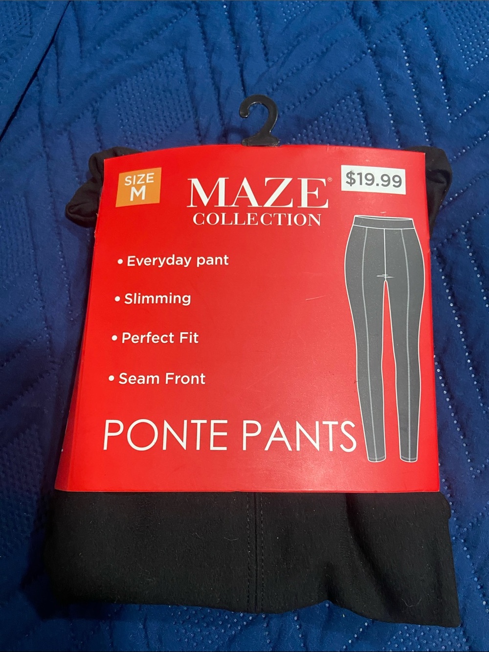 Maze Collection Men's Black Ponte Pants - Slim Fit